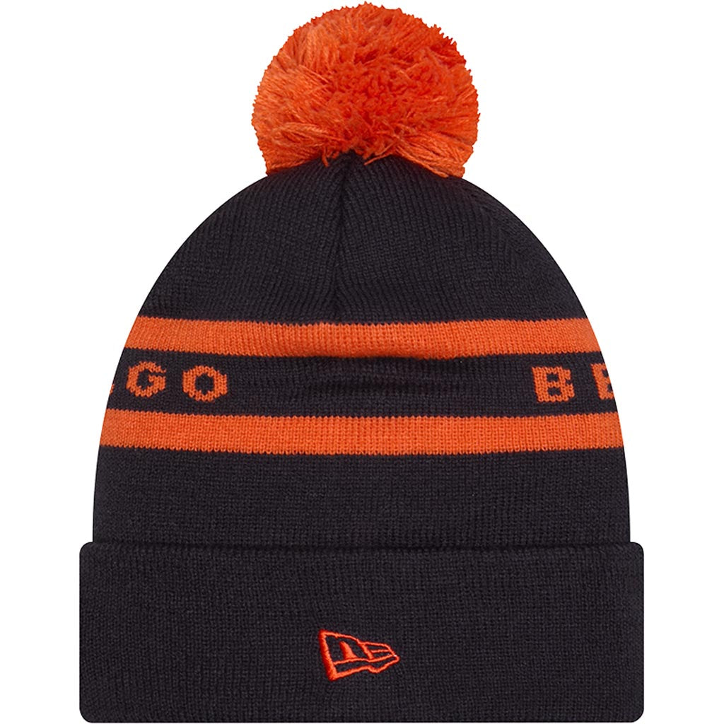 NFL Chicago Bears New Era Two-Tone Text Knit Hat - Navy