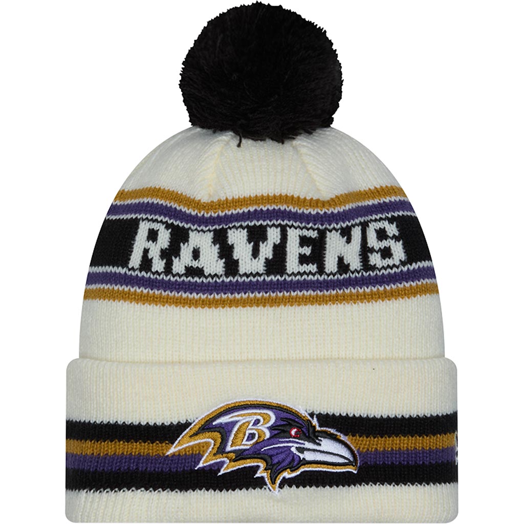NFL Baltimore Ravens New Era Classic Knit Beanie Hat - Cream