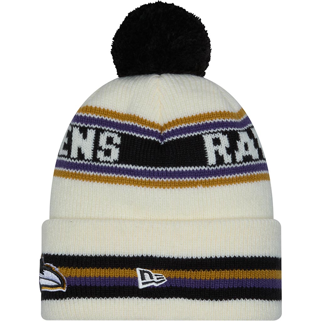 NFL Baltimore Ravens New Era Classic Knit Beanie Hat - Cream
