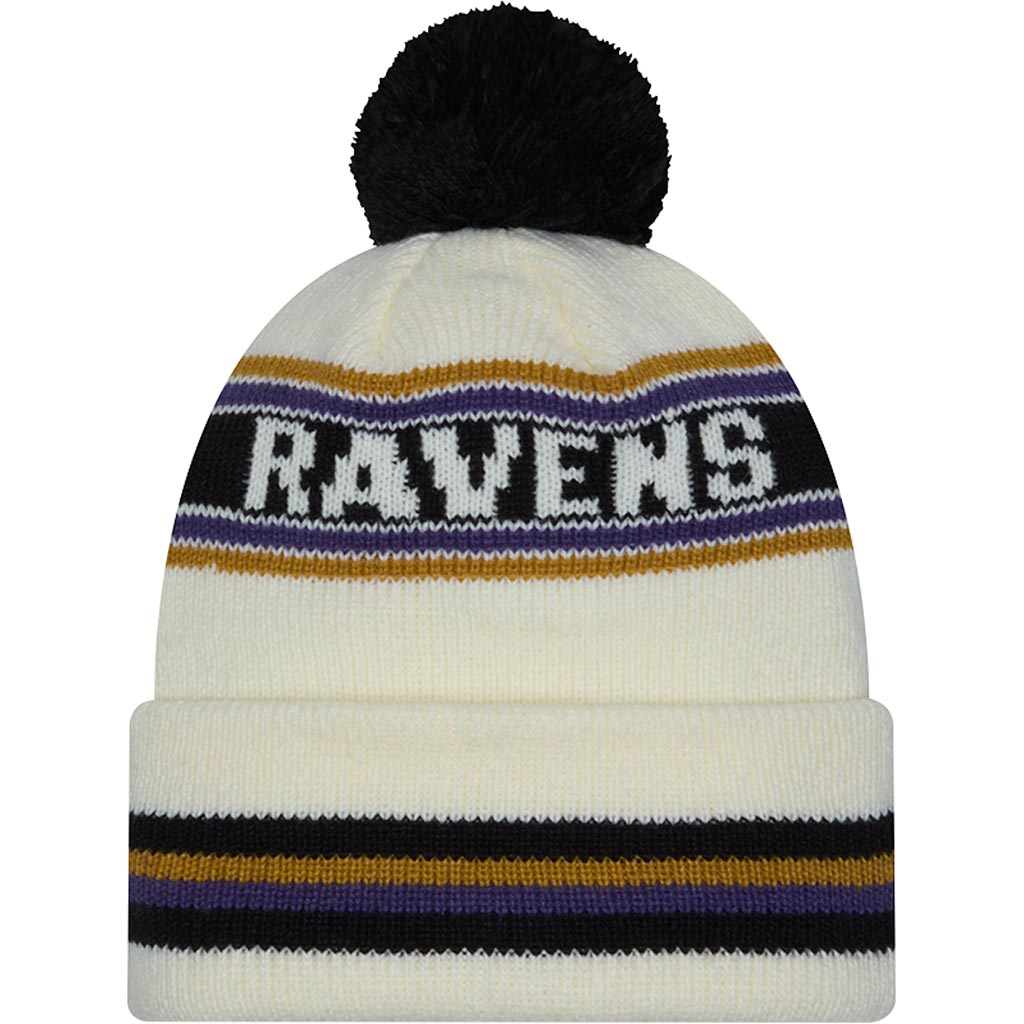 NFL Baltimore Ravens New Era Classic Knit Beanie Hat - Cream