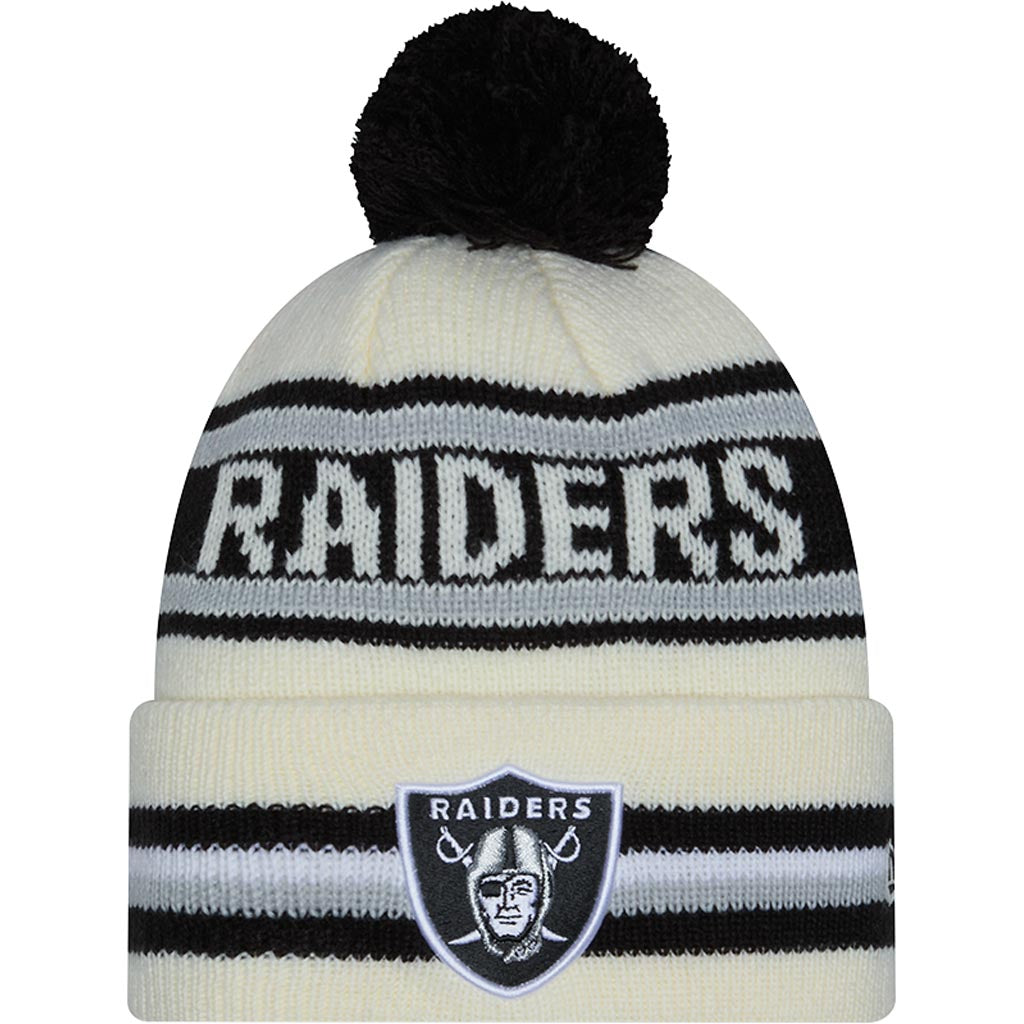 NFL Las Vegas Raiders New Era Classic Knit Beanie Hat - Cream