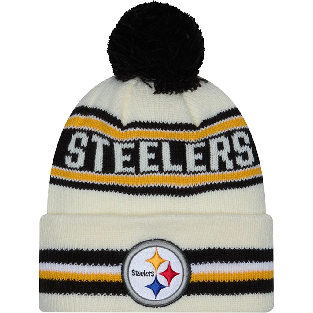 NFL Pittsburgh Steelers New Era Classic Knit Beanie Hat - Cream