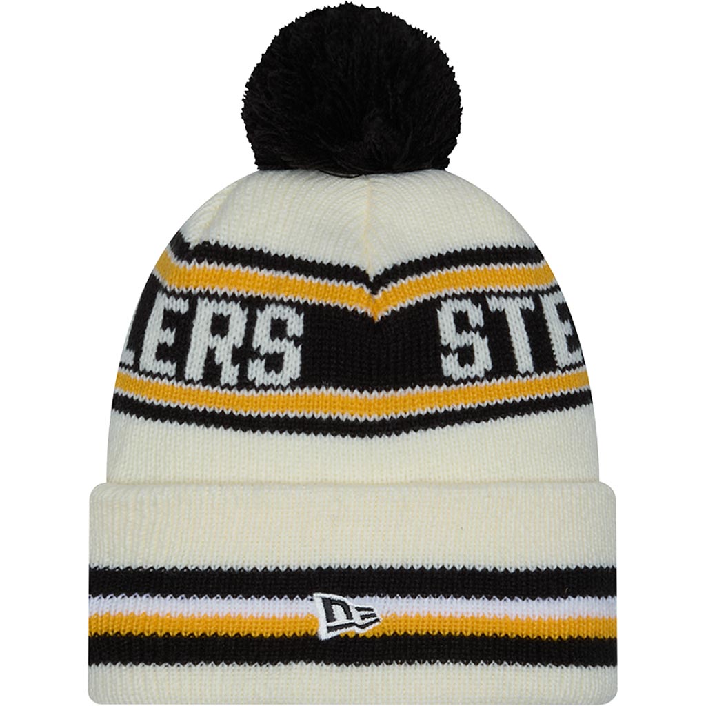 NFL Pittsburgh Steelers New Era Classic Knit Beanie Hat - Cream