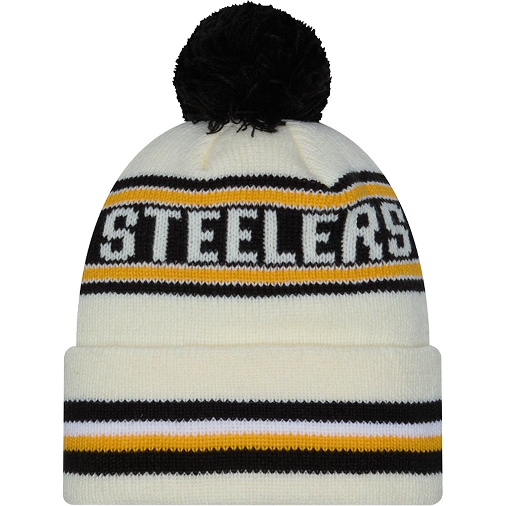 NFL Pittsburgh Steelers New Era Classic Knit Beanie Hat - Cream