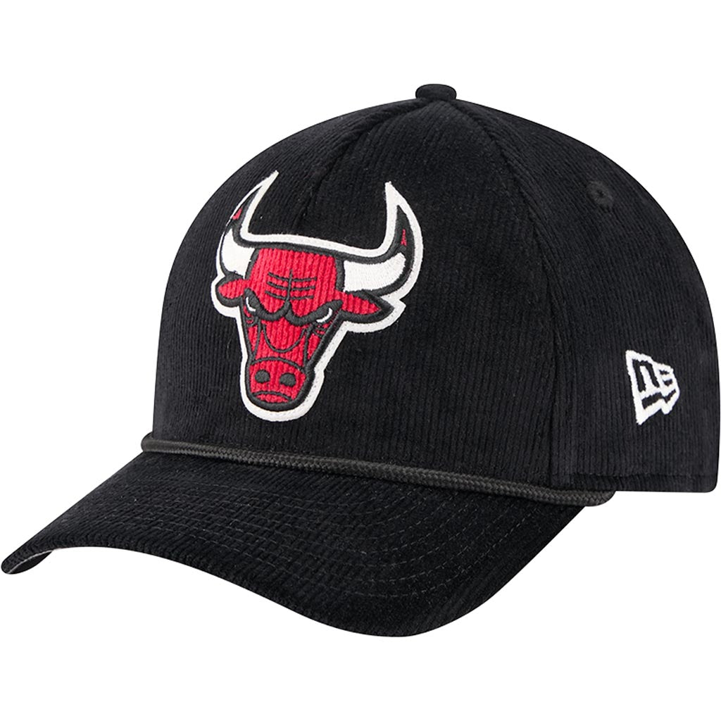 NBA Chicago Bulls New Era Corduroy 9FORTY A-Frame M-Crown Snapback Hat - Black