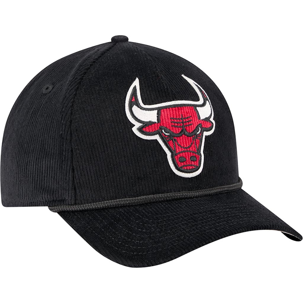 NBA Chicago Bulls New Era Corduroy 9FORTY A-Frame M-Crown Snapback Hat - Black