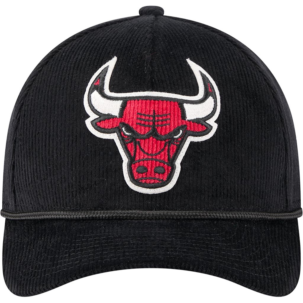 NBA Chicago Bulls New Era Corduroy 9FORTY A-Frame M-Crown Snapback Hat - Black