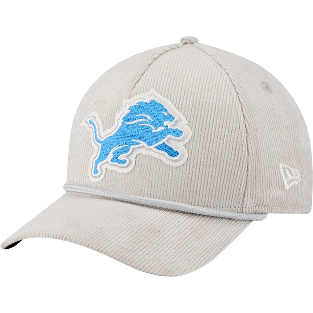 NFL Detroit Lions New Era Corduroy 9FORTY A-Frame M-Crown Snapback Hat - Gray