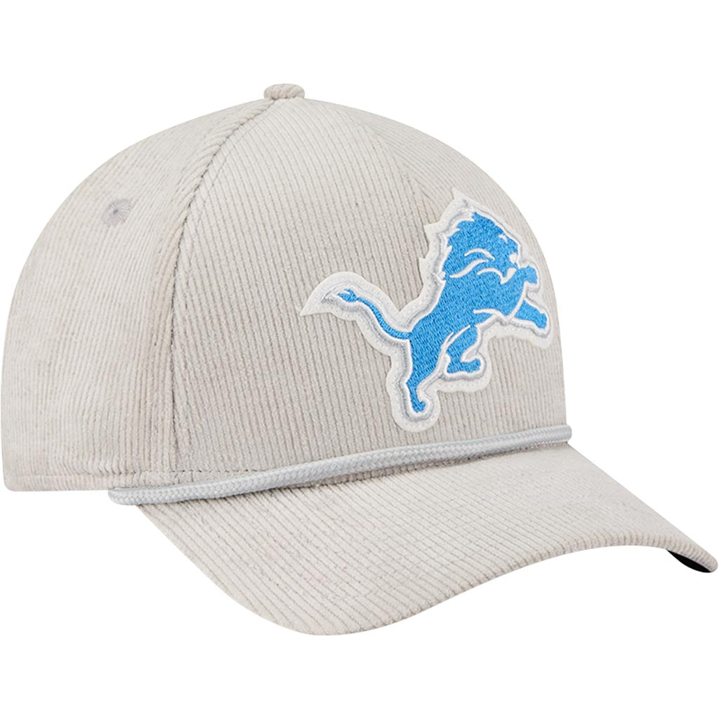 NFL Detroit Lions New Era Corduroy 9FORTY A-Frame M-Crown Snapback Hat - Gray