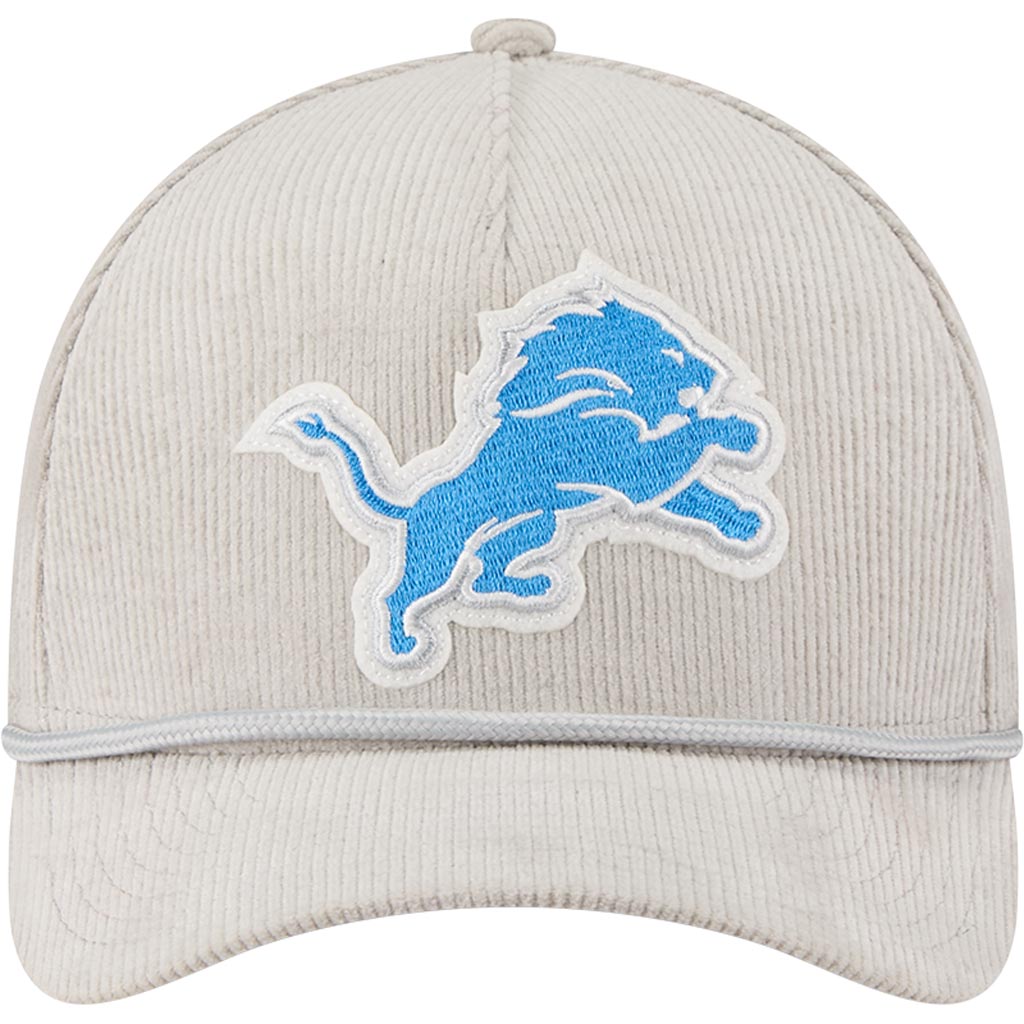 NFL Detroit Lions New Era Corduroy 9FORTY A-Frame M-Crown Snapback Hat - Gray