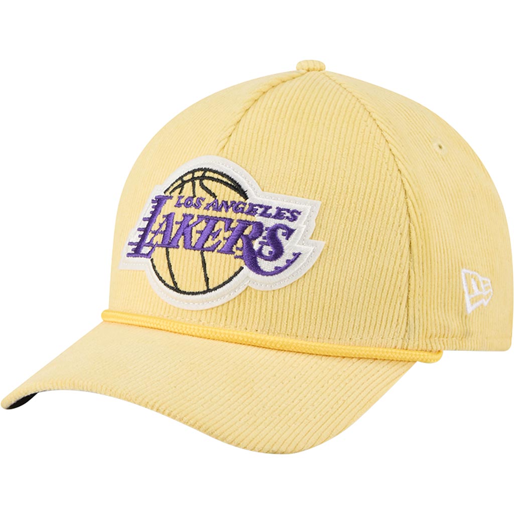 NBA Los Angeles Lakers New Era Corduroy 9FORTY A-Frame M-Crown Snapback Hat - Gold