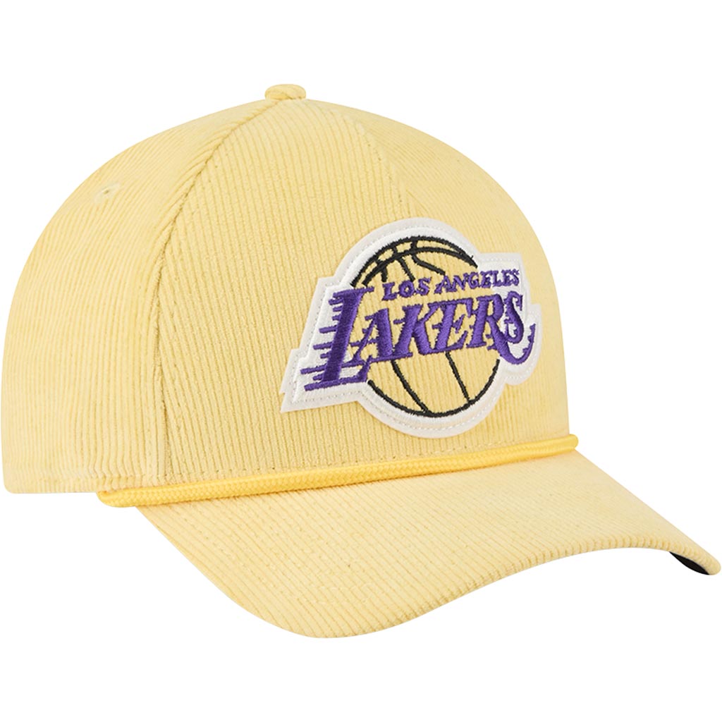 NBA Los Angeles Lakers New Era Corduroy 9FORTY A-Frame M-Crown Snapback Hat - Gold