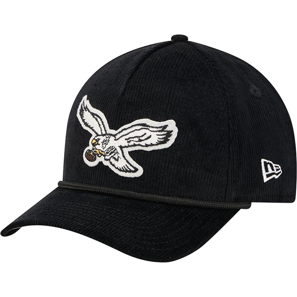 NFL Philadelphia Eagles New Era Corduroy 9FORTY A-Frame M-Crown Snapback Hat - Black