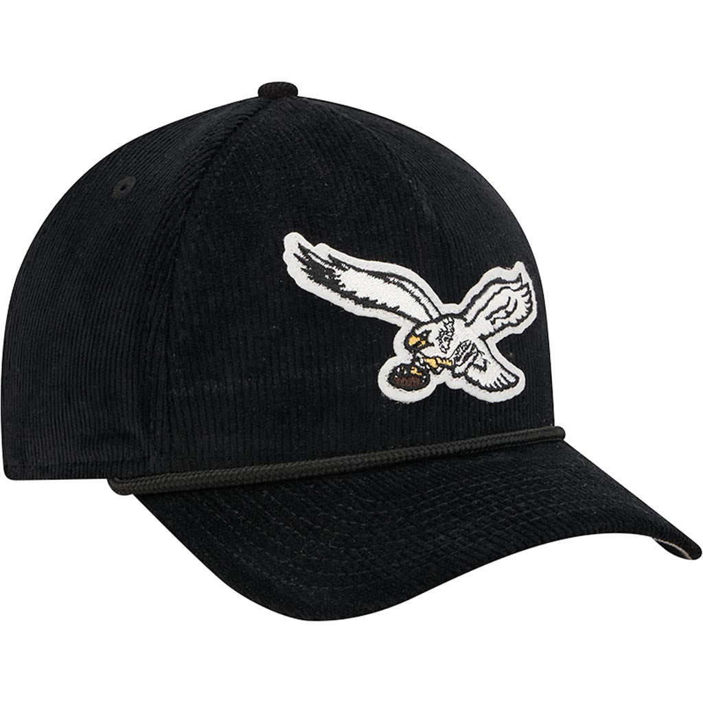 NFL Philadelphia Eagles New Era Corduroy 9FORTY A-Frame M-Crown Snapback Hat - Black