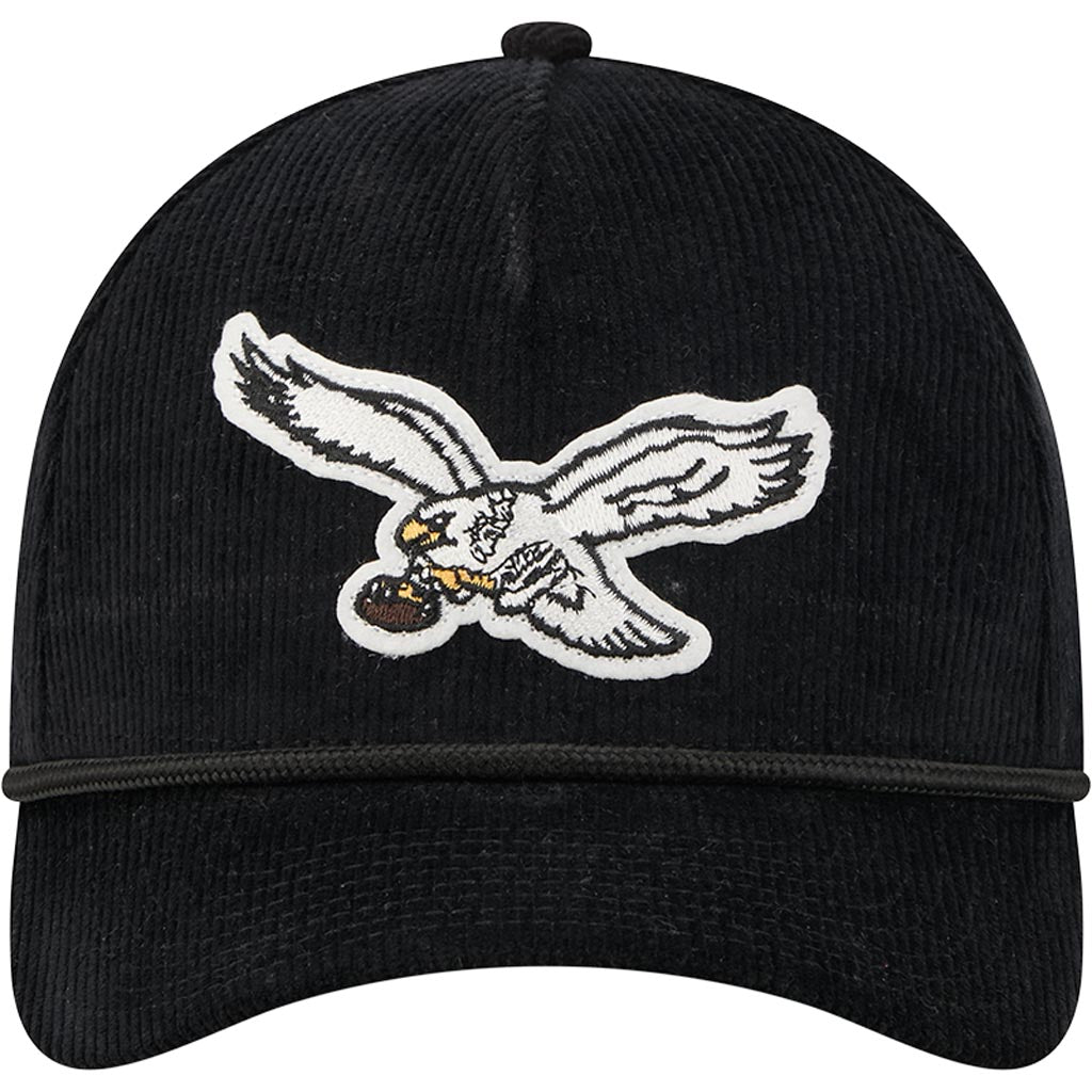 NFL Philadelphia Eagles New Era Corduroy 9FORTY A-Frame M-Crown Snapback Hat - Black