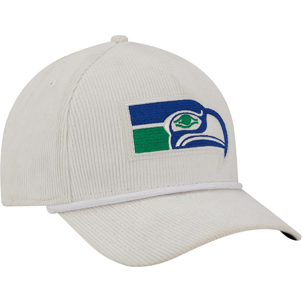 NFL Seattle Seahawks New Era Corduroy 9FORTY A-Frame M-Crown Snapback Hat - White