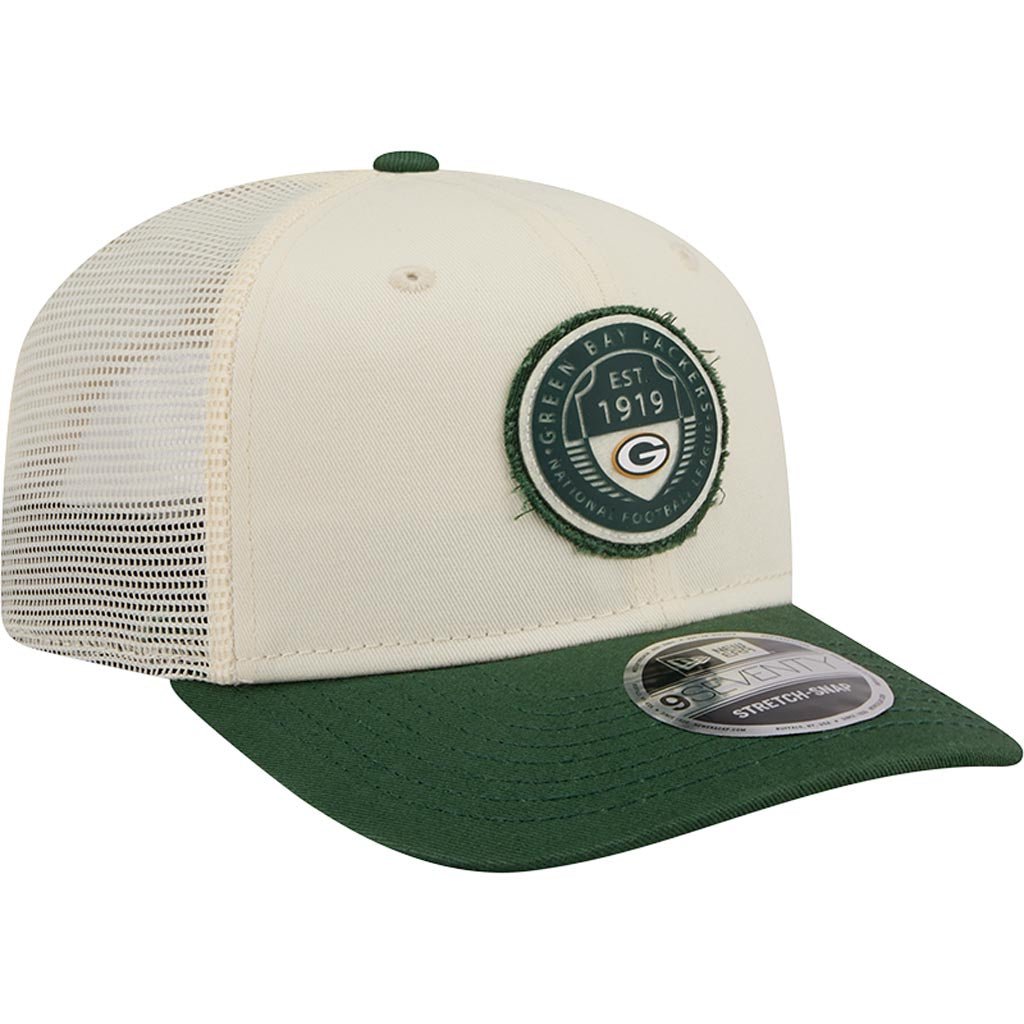NFL Green Bay Packers New Era Circle 9SEVENTY Stretch-Snapback Hat - Cream