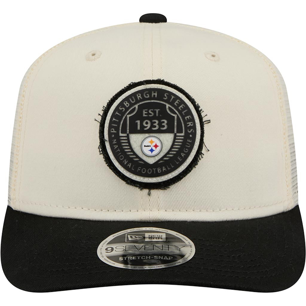 NFL Pittsburgh Steelers New Era Circle 9SEVENTY Stretch-Snapback Hat - Cream