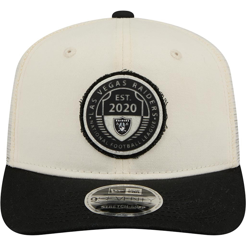 NFL Las Vegas Raiders New Era Circle 9SEVENTY Stretch-Snapback Hat - Cream