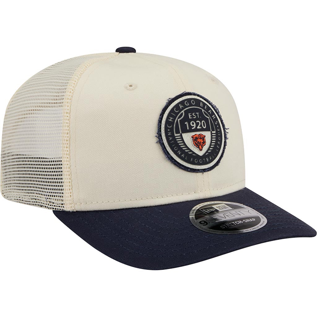 NFL Chicago Bears New Era Circle 9SEVENTY Stretch-Snapback Hat - Cream