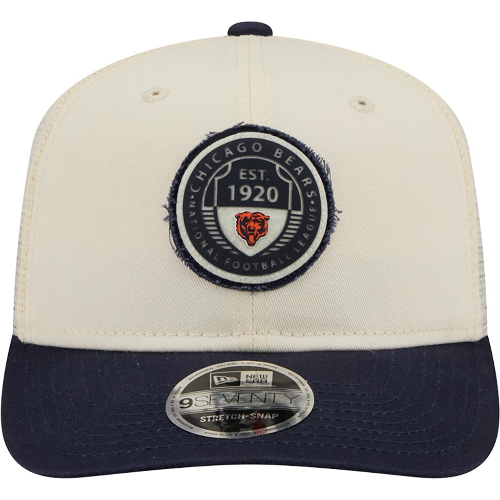 NFL Chicago Bears New Era Circle 9SEVENTY Stretch-Snapback Hat - Cream