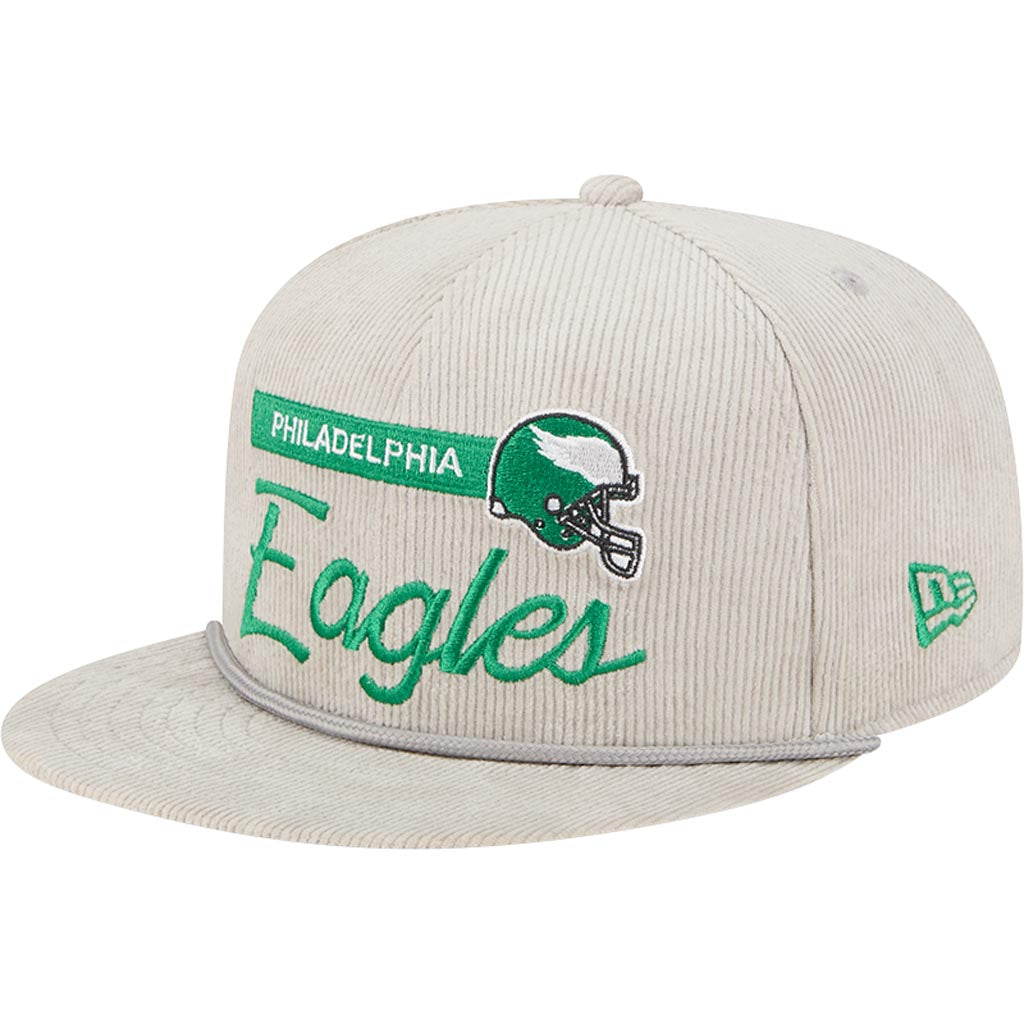 NFL Philadelphia Eagles New Era Corduroy Rope 9FIFTY Snapback Hat - Gray