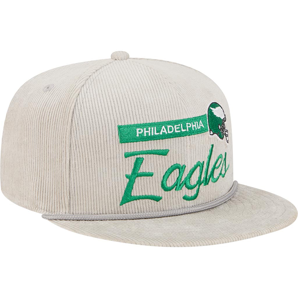 NFL Philadelphia Eagles New Era Corduroy Rope 9FIFTY Snapback Hat - Gray