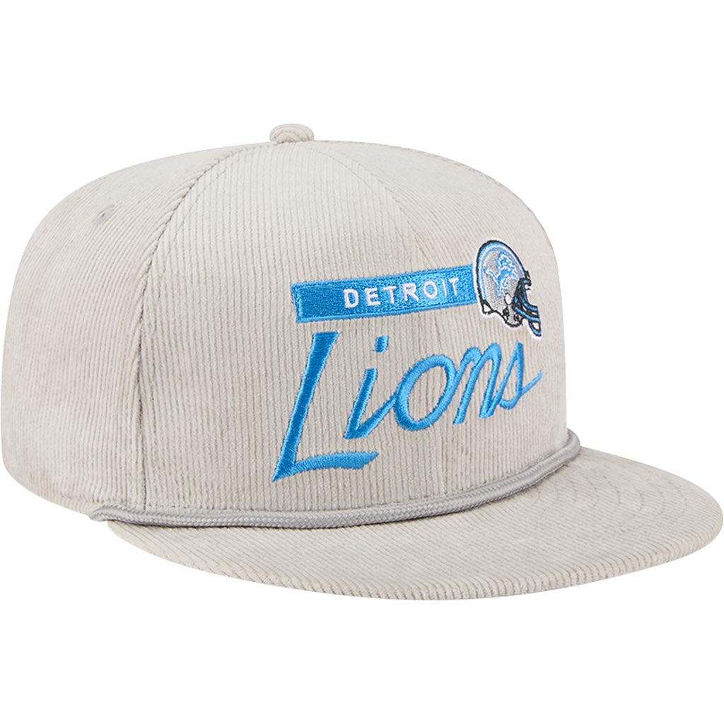 NFL Detroit Lions New Era Corduroy Rope 9FIFTY Snapback Hat - Gray