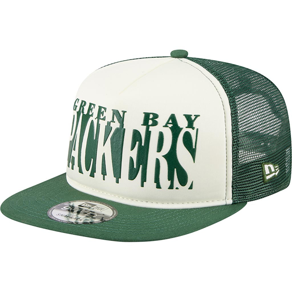 NFL Green Bay Packers New Era Team Cutout 9FIFTY A-Frame Snapback Hat -  Cream