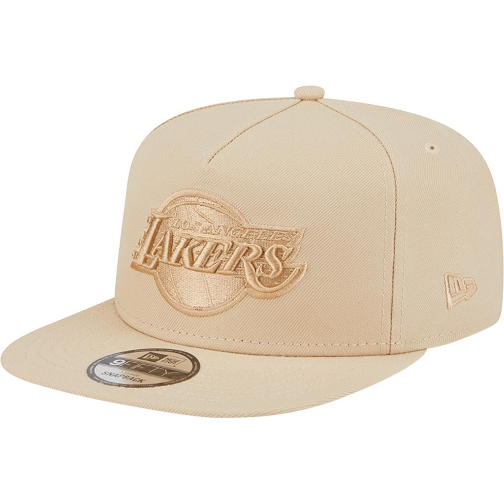 NBA Los Angeles Lakers New Era Dry Wood 9FIFTY A-Frame Snapback Hat - Tan