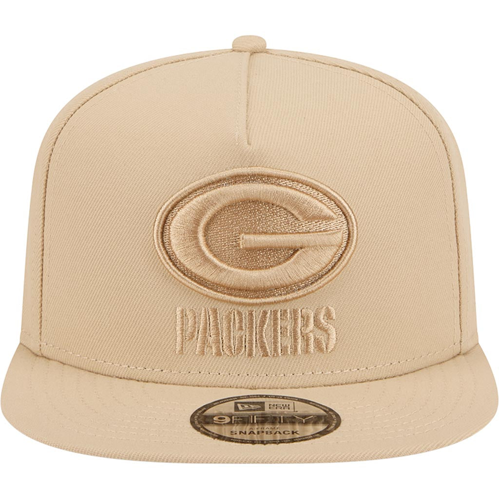 NFL Green Bay Packers New Era Dry Wood 9FIFTY A-Frame Snapback Hat - Tan