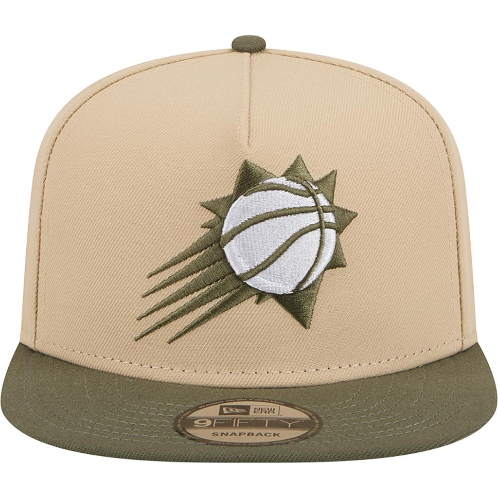 NBA Phoenix Suns New Era Two-Tone Drift Wood 9FIFTY A-Frame Snapback Hat - Tan