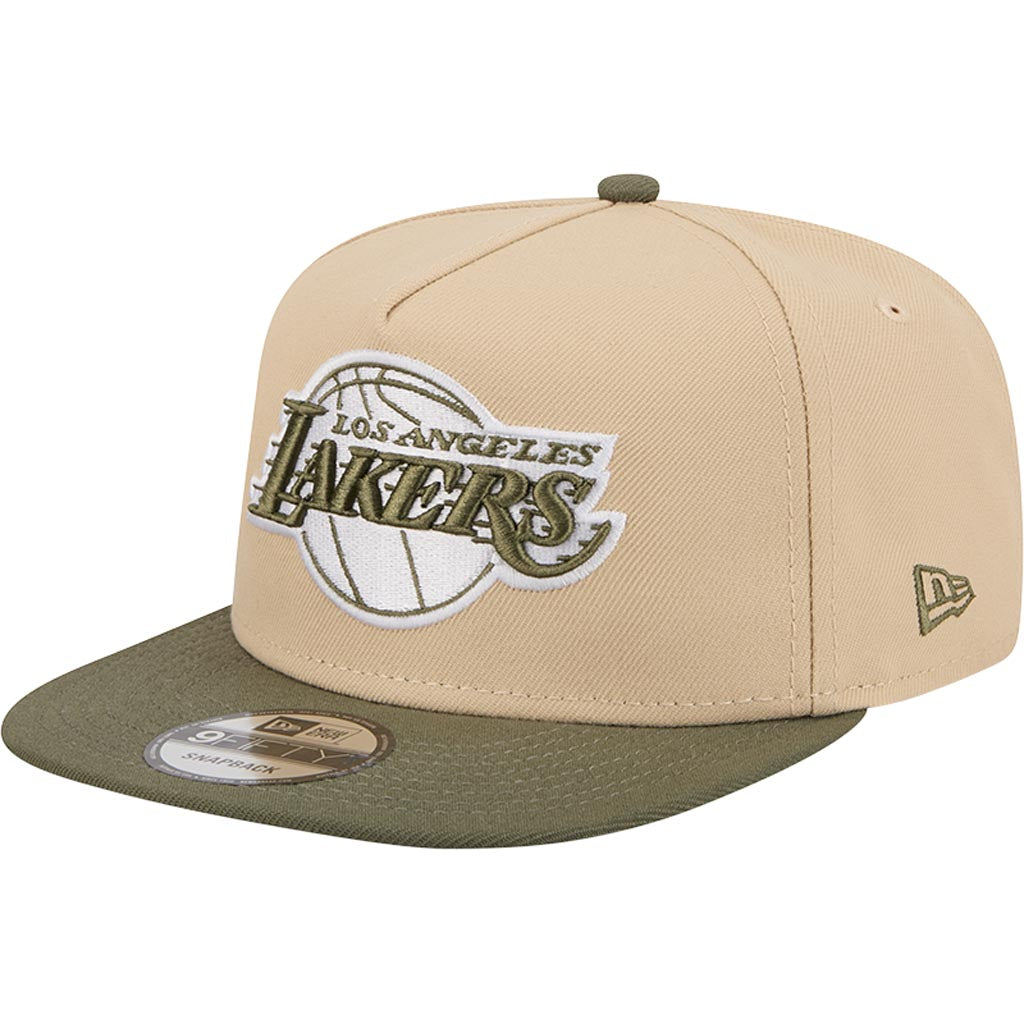 NBA Los Angeles Lakers New Era Two-Tone Drift Wood 9FIFTY A-Frame Snapback Hat - Tan