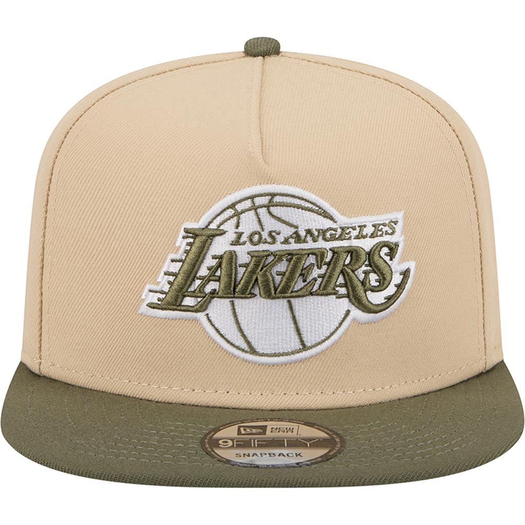 NBA Los Angeles Lakers New Era Two-Tone Drift Wood 9FIFTY A-Frame Snapback Hat - Tan