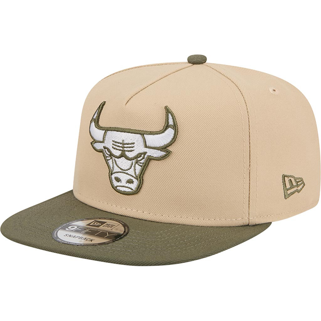 NBA Chicago Bulls New Era Two-Tone Drift Wood 9FIFTY A-Frame Snapback Hat - Tan