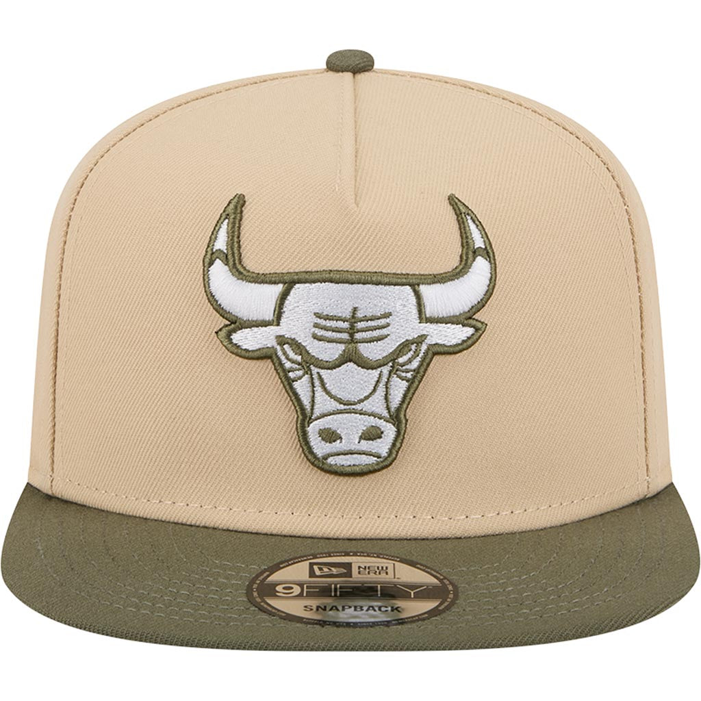 NBA Chicago Bulls New Era Two-Tone Drift Wood 9FIFTY A-Frame Snapback Hat - Tan