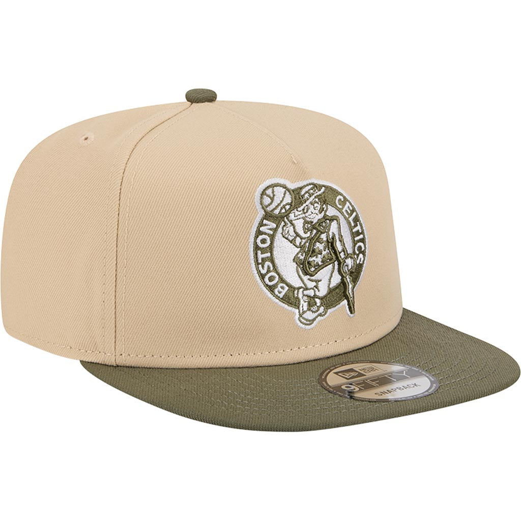 NBA Boston Celtics New Era Two-Tone Drift Wood 9FIFTY A-Frame Snapback Hat - Tan