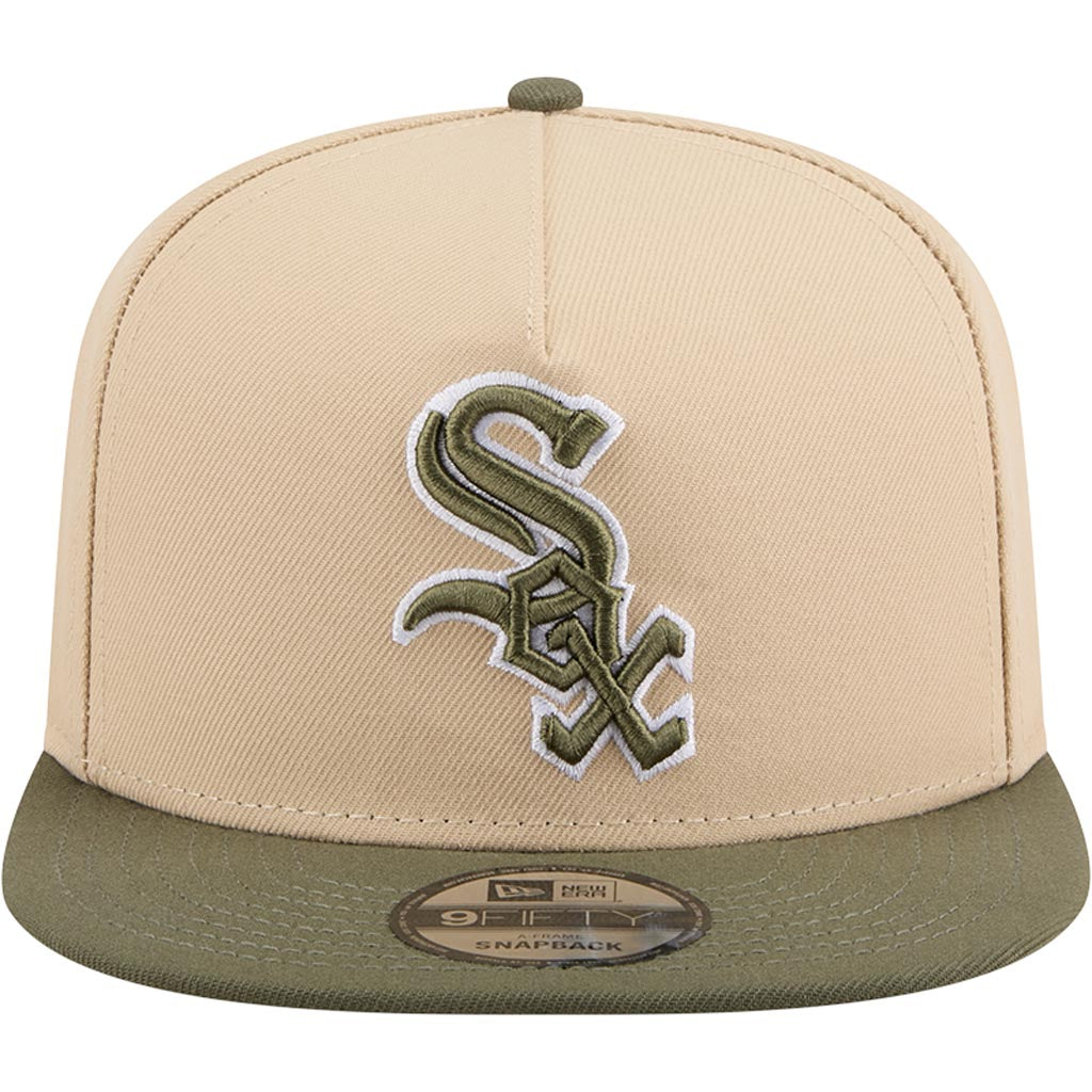 MLB Chicago White Sox New Era Two-Tone Drift Wood 9FIFTY A-Frame Snapback Hat - Tan