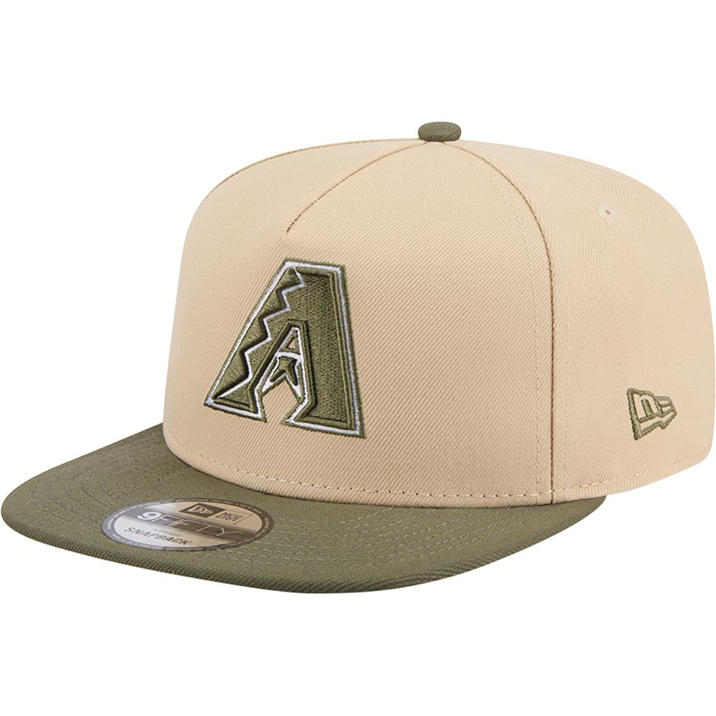MLB Arizona Diamondbacks New Era Two-Tone Drift Wood 9FIFTY A-Frame Snapback Hat - Tan