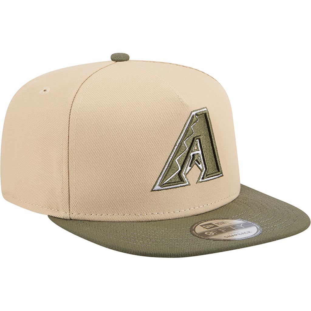 MLB Arizona Diamondbacks New Era Two-Tone Drift Wood 9FIFTY A-Frame Snapback Hat - Tan