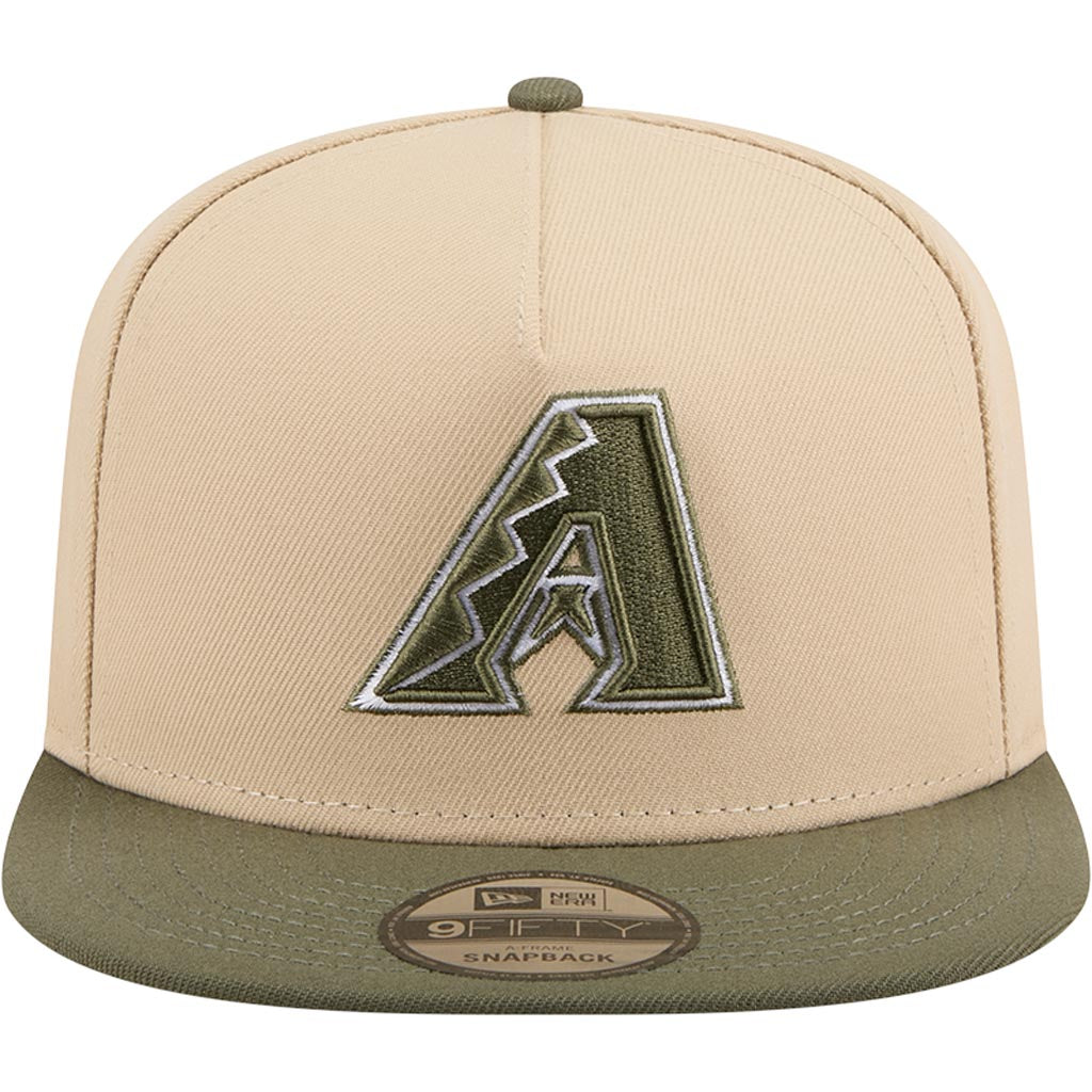 MLB Arizona Diamondbacks New Era Two-Tone Drift Wood 9FIFTY A-Frame Snapback Hat - Tan