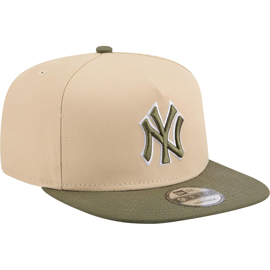 MLB New York Yankees New Era Two-Tone Drift Wood 9FIFTY A-Frame Snapback Hat - Tan