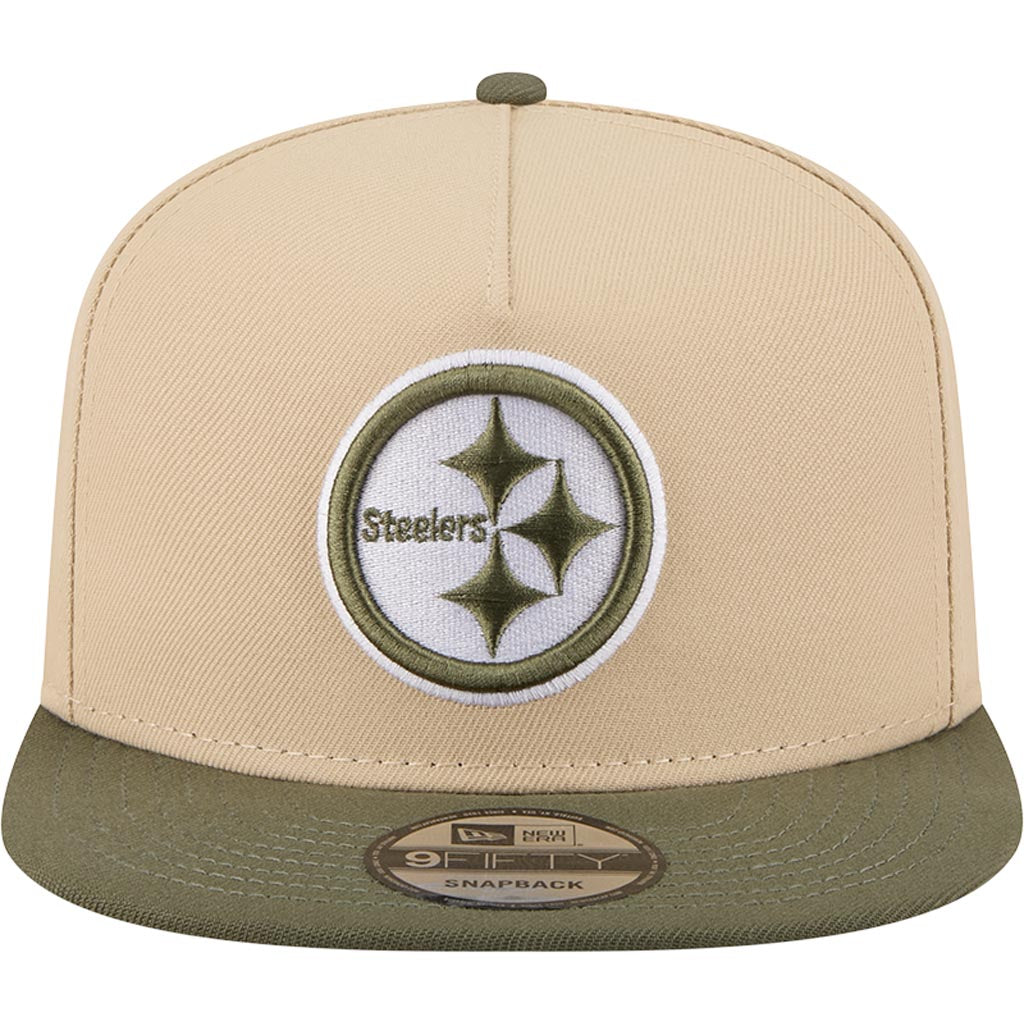NFL Pittsburgh Steelers New Era Two-Tone Drift Wood 9FIFTY A-Frame Snapback Hat - Tan