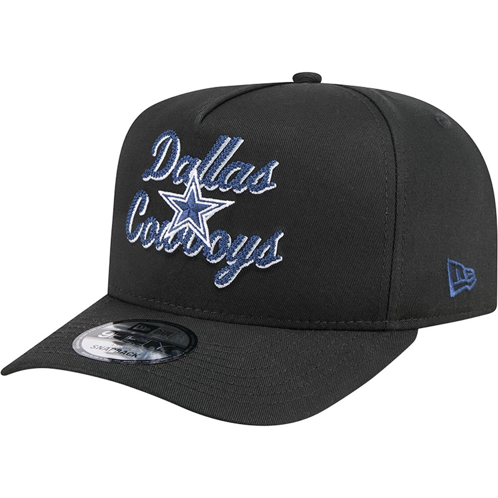 NFL Dallas Cowboys New Era Chainstitch 9FIFTY A-Frame Snapback Hat - Black