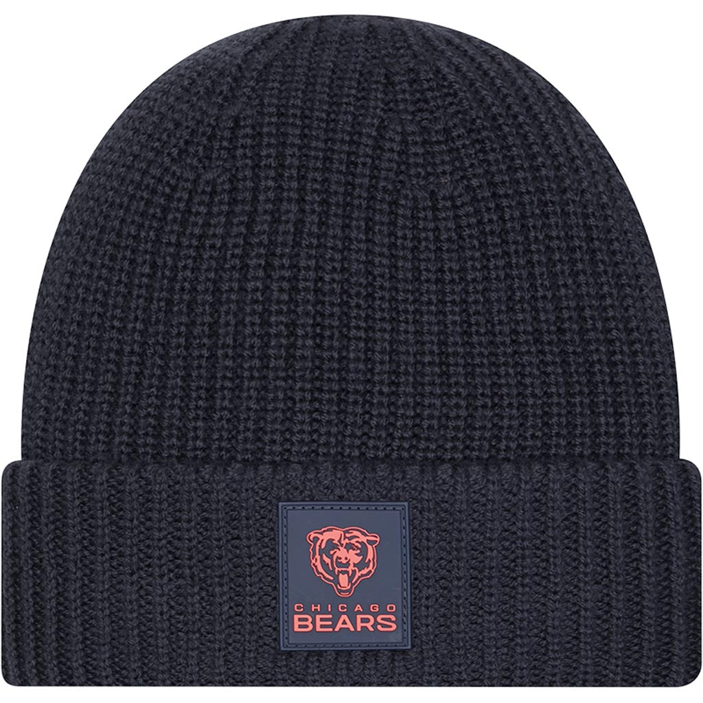 NFL Chicago Bears New Era 2025 Sideline Cold Weather Cuffed Knit Hat - Charcoal
