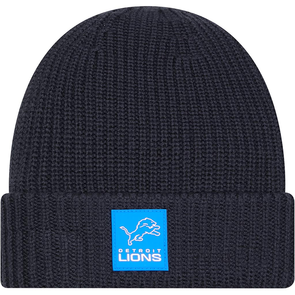 NFL Detroit Lions New Era 2025 Sideline Cold Weather Cuffed Knit Hat - Charcoal