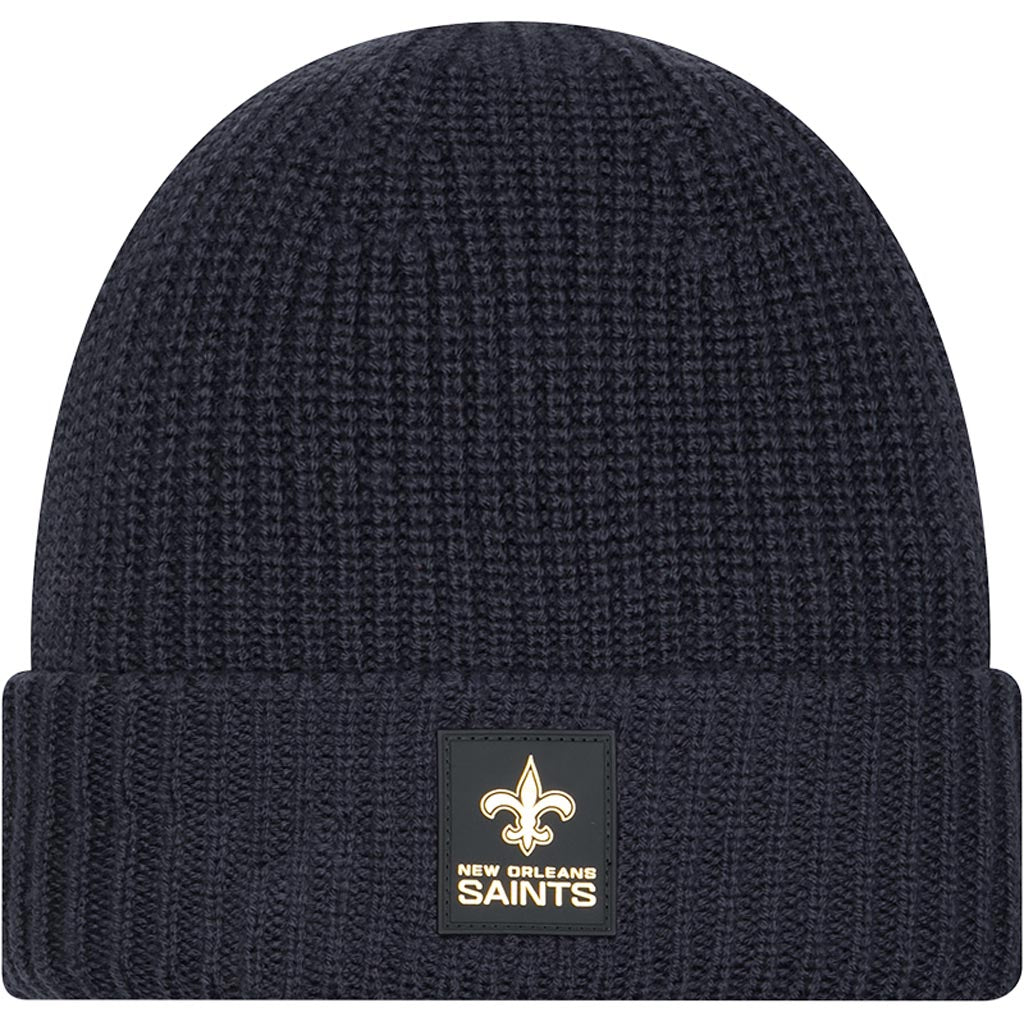 NFL New Orleans Saints New Era 2025 Sideline Cold Weather Cuffed Knit Hat - Charcoal