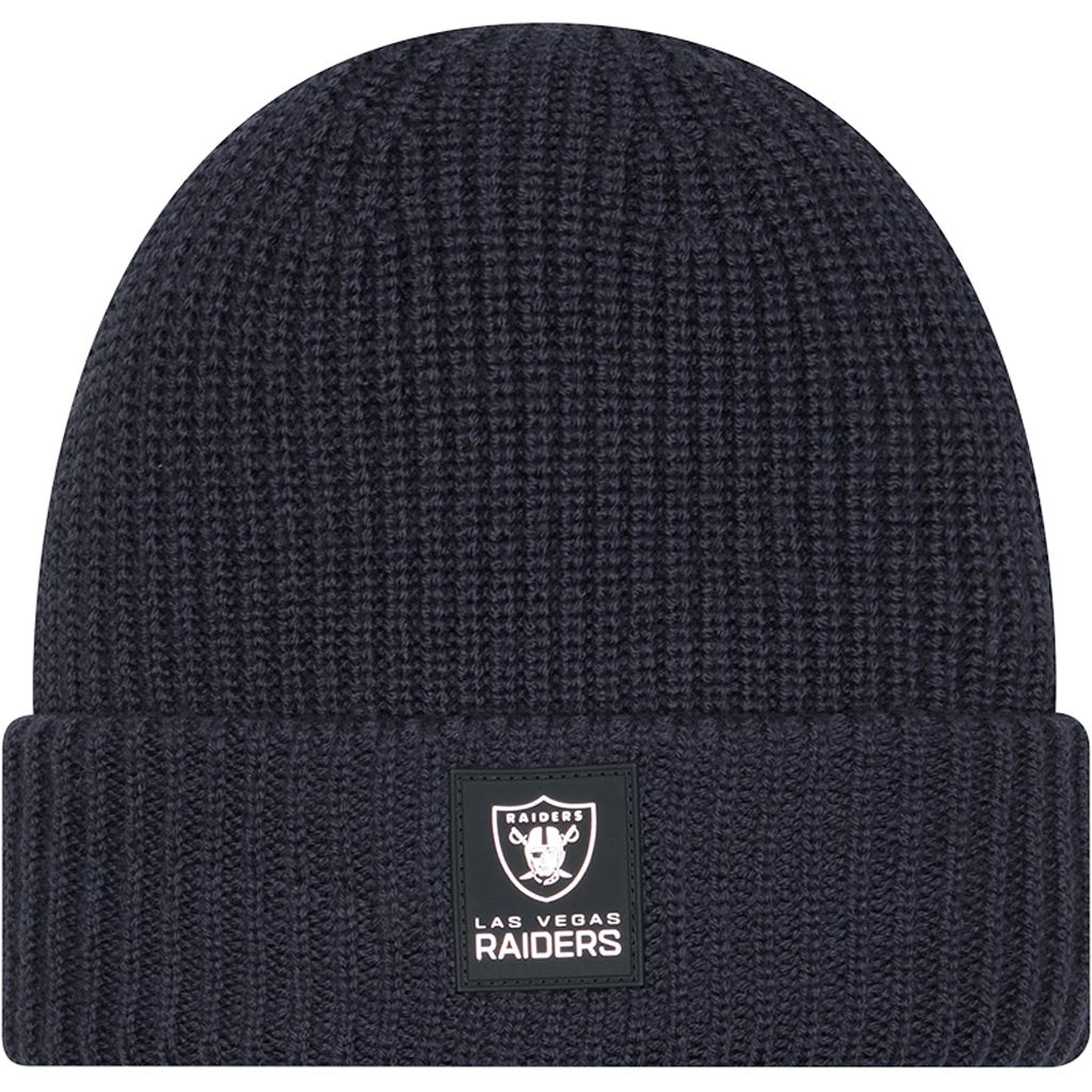 NFL Las Vegas Raiders New Era 2025 Sideline Cold Weather Cuffed Knit Hat - Charcoal