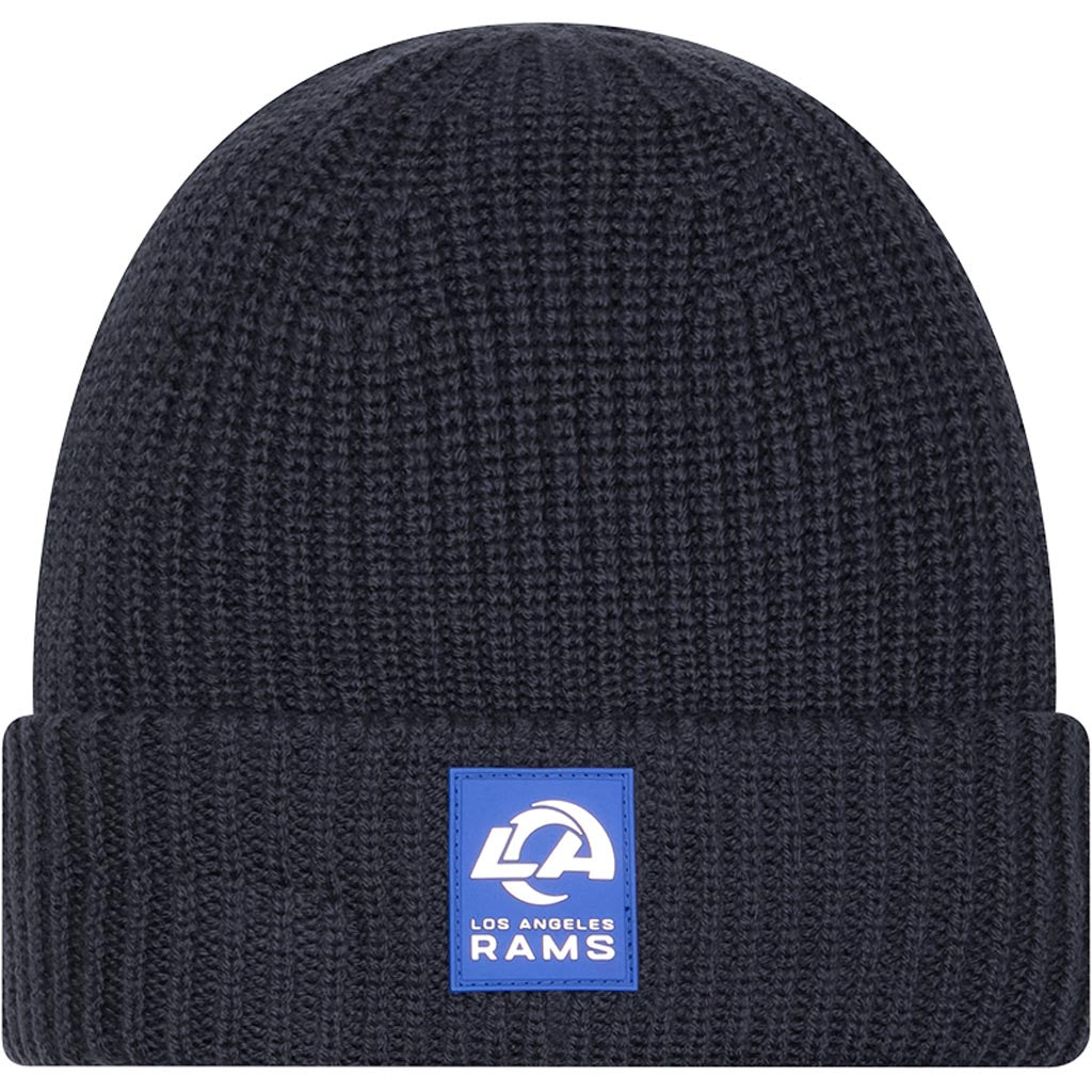 NFL Los Angeles Rams New Era 2025 Sideline Cold Weather Cuffed Knit Hat - Charcoal