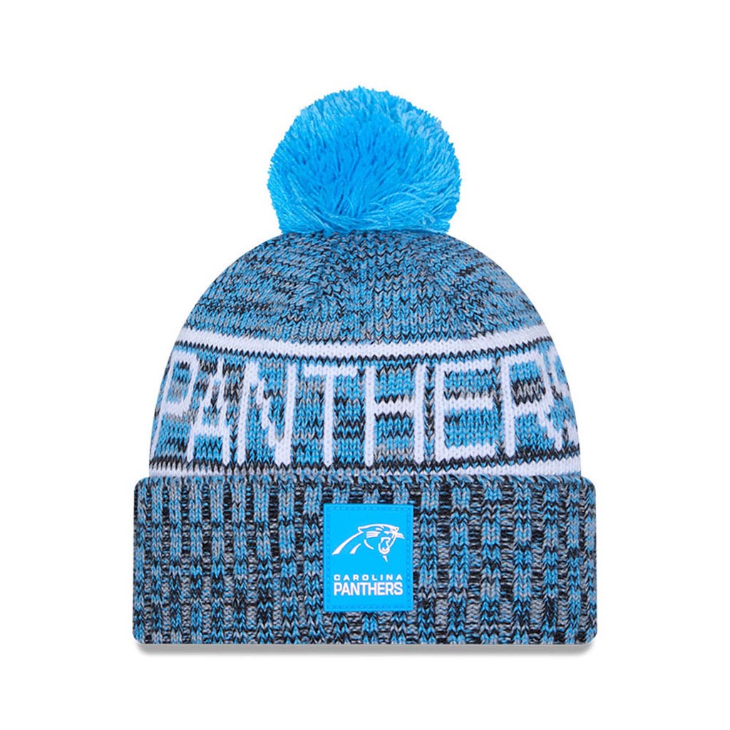 NFL Carolina Panthers New Era 2025 Sideline Sport Knit Hat - Blue